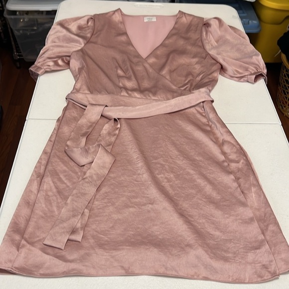 Wilfred Aritzia Lune Wrap Dress in Mauve Mousse Pink Sz Large - Picture 4 of 12